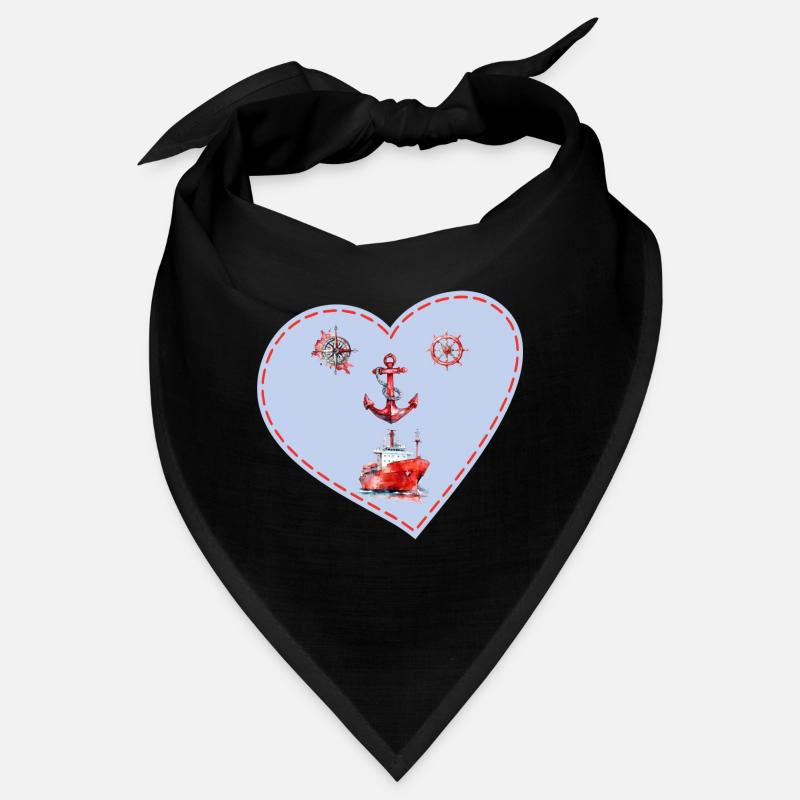 Steering Wheel Anchor Compass Shipping Heart Bandana