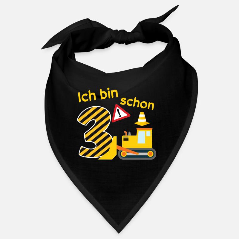 Ich bin schon 3 - Geburtstag Geschenk Baustelle - Bandana