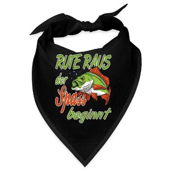Rute Raus Der Spass Beginnt für einen Angler - Bandana - Schwarz - Vorne