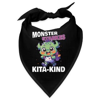 Kindergarten Kita Monsterstarkes Kita-Kind Monster - Bandana - Schwarz - Vorne