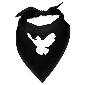 Friedenstaube - Bandana - Schwarz - Vorne