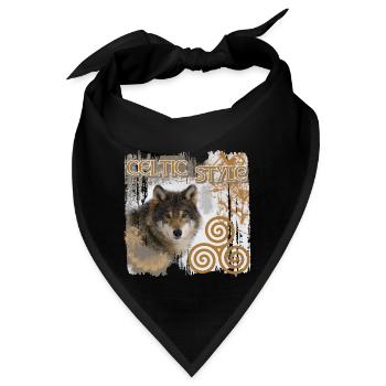 kelten 9 mit wolf und triskele - Bandana - Schwarz - Vorne