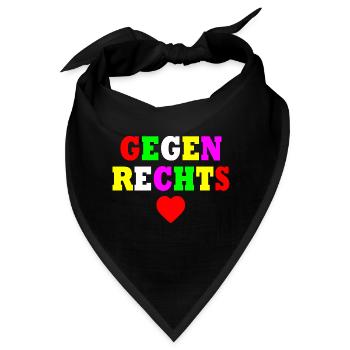 Gegen rechts - Bandana - Schwarz - Vorne