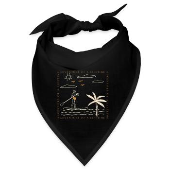 Surfer Sommer Palmen Strand Sonne Urlaub - Bandana - Schwarz - Vorne