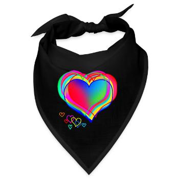 Herzdesign bunt abstrakt Valentinstag - Bandana - Schwarz - Vorne
