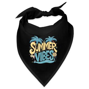 Summer Vibes Strand Urlaub - Bandana - Schwarz - Vorne