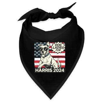 Dog Ladies For Kamala Harris 2024 USA Amerika - Bandana - Schwarz - Vorne