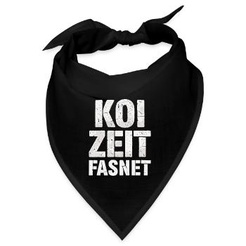 Koi Zeit Fasnet - Karneval Fasching - Bandana - Schwarz - Vorne