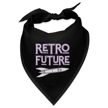 Retro Future Rakete Nostalgie - Bandana - Schwarz - Vorne
