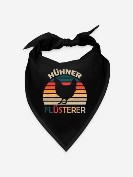 Hühner Geschenk Hühnerflüsterer - Bandana - Schwarz - Vorne