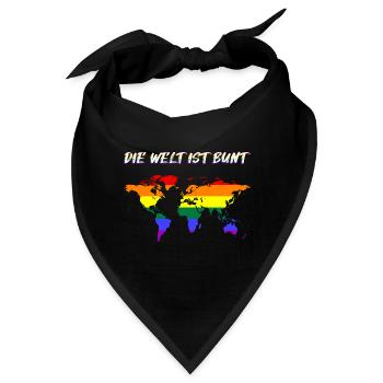 Die Welt ist Bunt Weltkarte - Bandana - Schwarz - Vorne