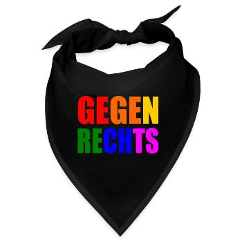 Gegen rechts - Bandana - Schwarz - Vorne