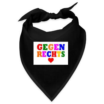 Gegen rechts - Bandana - Schwarz - Vorne