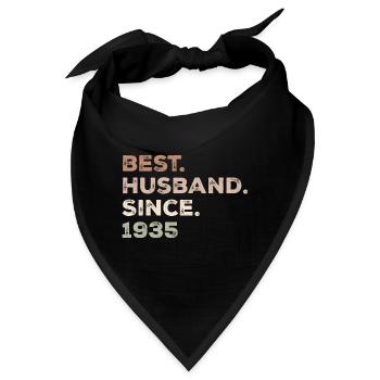 Bester Ehemann seit 1935 Jubiläumsgeschenk - Bandana - Schwarz - Vorne