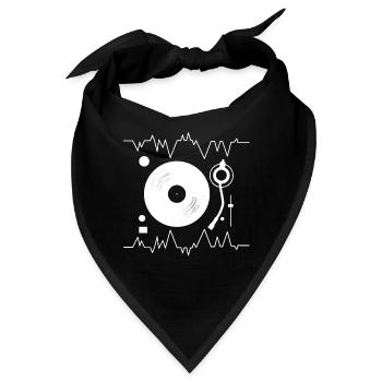 DJ Mischpult Herzschlag - Bandana - Schwarz - Vorne