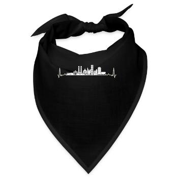 München - Stadt Münchener Skyline - Bandana - Schwarz - Vorne