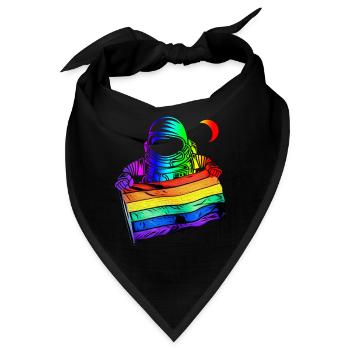 LGBTQ Flagge Astronaut - LGBTQ - Bandana - Schwarz - Vorne