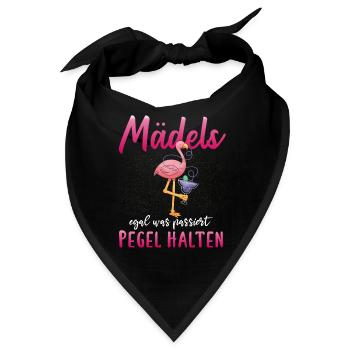 Mädels Egal Was Passiert Pegel Halten - Damen JGA - Bandana - Schwarz - Vorne