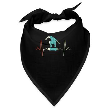Skater Skate Herzschlag - Bandana - Schwarz - Vorne