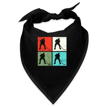 Hockey Eishockey Retro - Bandana - Schwarz - Vorne