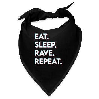 eat sleep rave repeat - Bandana - Schwarz - Vorne