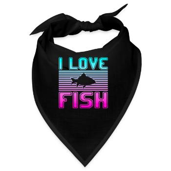 I love fish - Bandana - Schwarz - Vorne