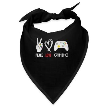 Peace Love Gaming - Bandana - Schwarz - Vorne
