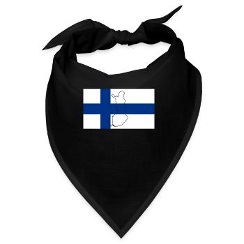 Finnland Flagge - Bandana - Schwarz - Vorne