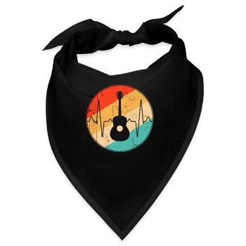 Gitarre Retro Herzschlag - Bandana - Schwarz - Vorne