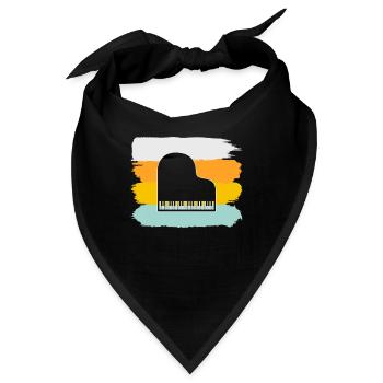 Klavier Retro - Bandana - Schwarz - Vorne