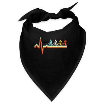 BMX Retro Herzschlag - Bandana - Schwarz - Vorne