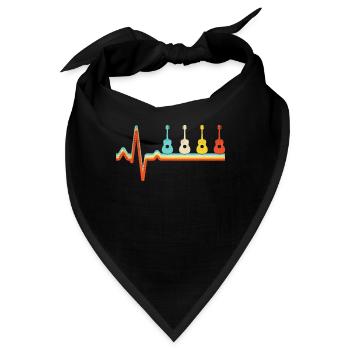 Gitarre Retro Herzschlag - Bandana - Schwarz - Vorne