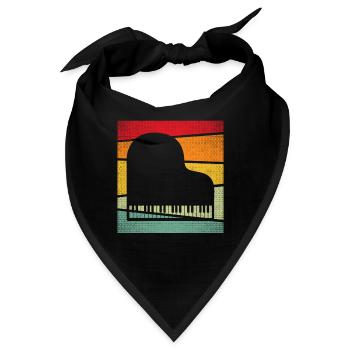 Klavier Retro - Bandana - Schwarz - Vorne