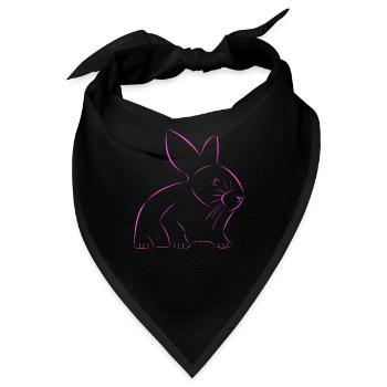Hase gezeichnet - Bandana - Schwarz - Vorne