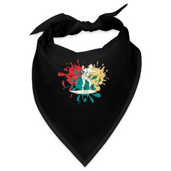Surfer Silhouette - Bandana - Schwarz - Vorne