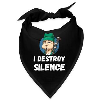 I Destroy Silence Dudelsack - Bandana - Schwarz - Vorne