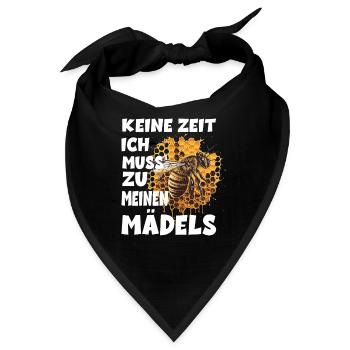 Keine Zeit Ich Muss Zu Meinen Mädels - Bandana - Schwarz - Vorne