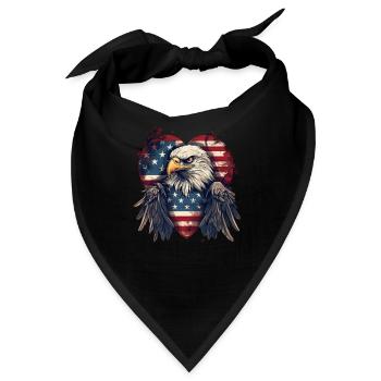 American Adler Amerika Wappentier Eagle Flagge USA - Bandana - Schwarz - Vorne