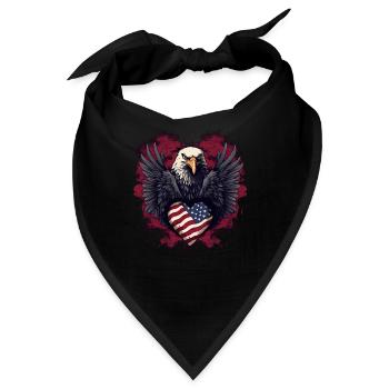 American Adler Amerika Wappentier Eagle Flagge USA - Bandana - Schwarz - Vorne