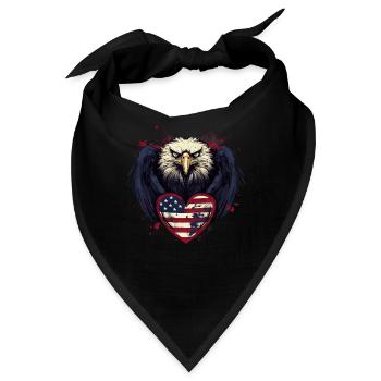 American Adler Amerika Wappentier Eagle Flagge USA - Bandana - Schwarz - Vorne