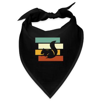 Eichhörnchen Retro - Bandana - Schwarz - Vorne