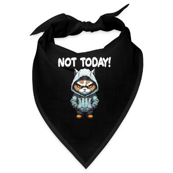 Not Today Katze Schlechte Laune - Bandana - Schwarz - Vorne