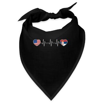 Serbien - Bandana - Schwarz - Vorne