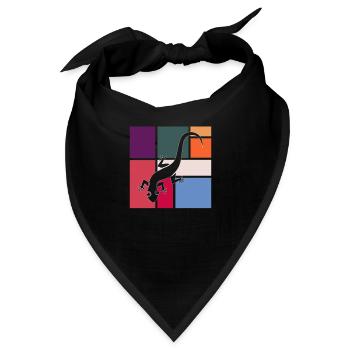 Eidechse - Bandana - Schwarz - Vorne