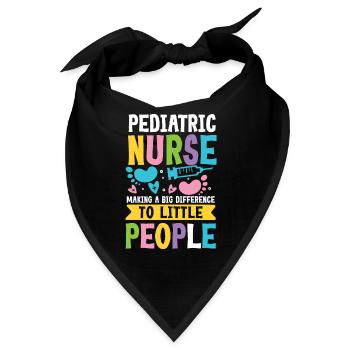 Pediatric Nurse A Big Difference To Little People - Bandana - Schwarz - Vorne