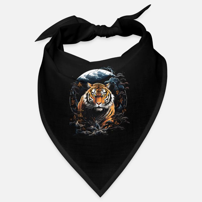 Moonlight, Tiger, Chinese, Japanese, China Bandana