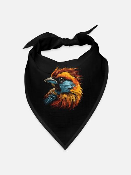 Sparrow, Majestic, Animal, Tropical - Bandana - black - Front