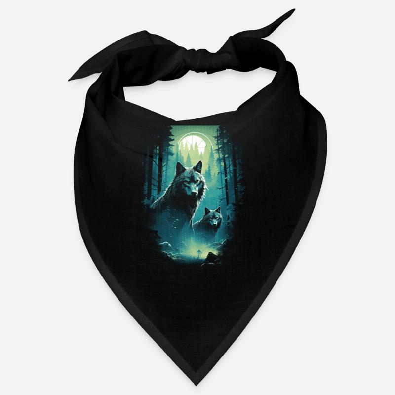 Fantasy Wolves Wolf Moonlight Illustration Bandana