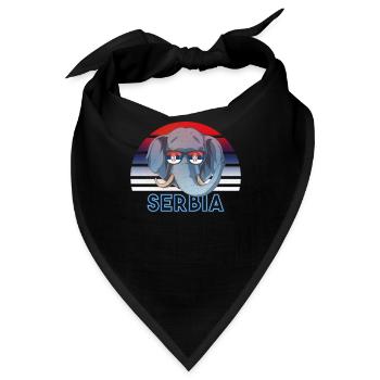 Serbien - Bandana - Schwarz - Vorne
