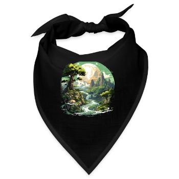 Von der Natur inspirierte landschaftliche Kunst - Bandana - Schwarz - Vorne